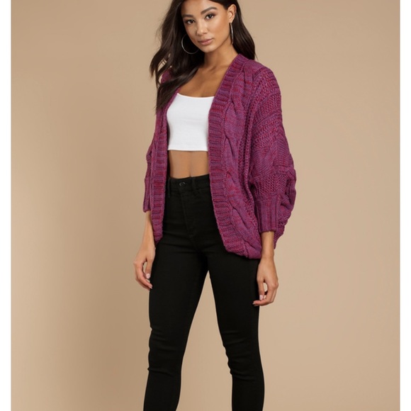 Tobi Sweaters - ❤️PURPLE CHUNKY CARDIGAN size M